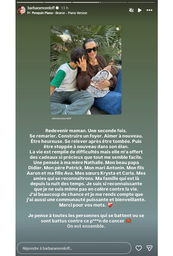 Barbara Morel annonce être atteinte d'un cancer.