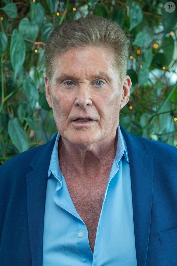 David Hasselhoff en conférence de presse à l'hôtel "Grand Ferdinand" à Vienne, le 20 octobre 2022.