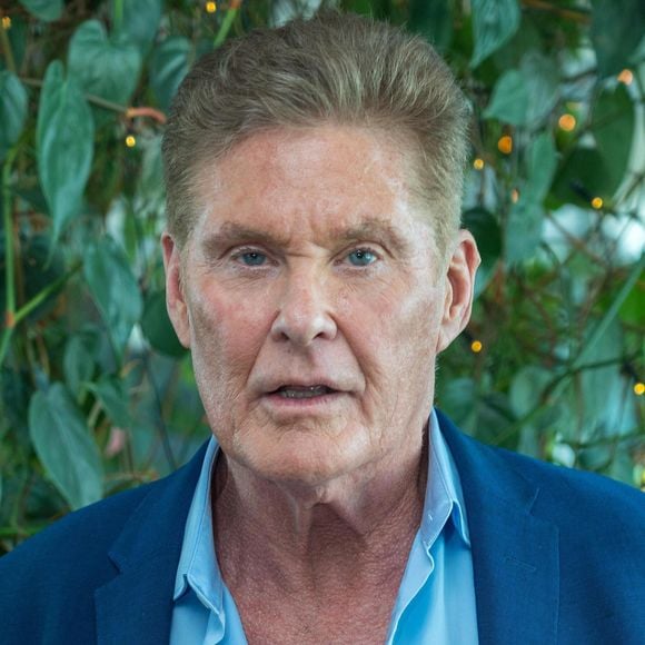David Hasselhoff en conférence de presse à l'hôtel "Grand Ferdinand" à Vienne, le 20 octobre 2022.