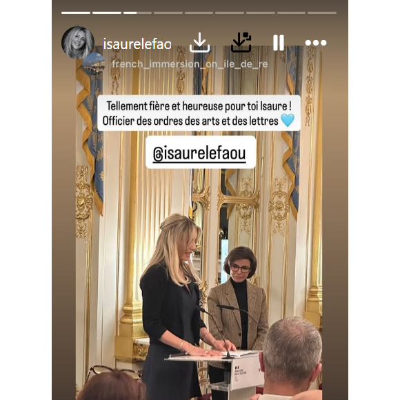 Captures d'écran de la story d'Isaure Le Faou