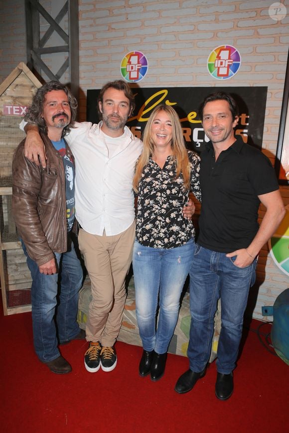 Exclusif - Philippe Vasseur, Patrick Puydebat, Hélène Rollès, Sébastien Roch - Soirée anniversaire pour les 25 ans de la série "Hélène et les garçons" au siège de JLA Groupe à La Plaine Saint-Denis, le 18 mai 2017.
© CVS/Bestimage