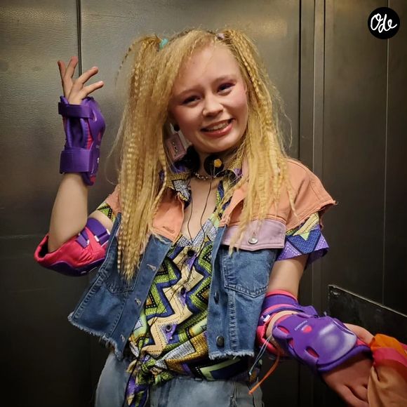 Cypriane Gardin sur le tournage de la série "HPI" en février 2025.