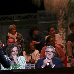 Exclusif - Paul de Saint Sernin, Christophe Dechavanne sur le plateau de l'émission "Quelle Epoque!" lors du 77ème Festival International du Film de Cannes le 18 mai 2024. © Jack Tribeca / Bestimage