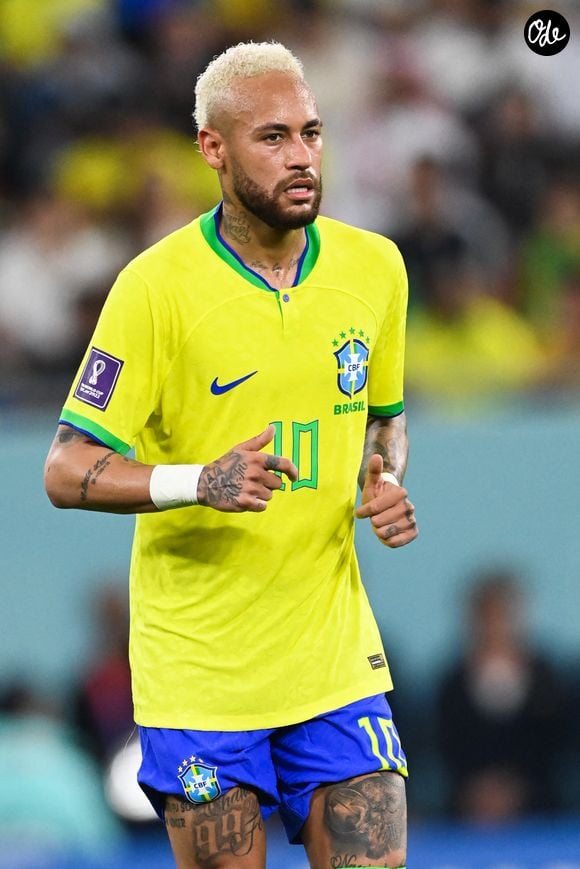 Il vient de lancer une nouvelle gamme de jus de fruits nommée Pley by Ney.

Neymar Jr. - Match "Brésil - Corée (4-1)" lors de la Coupe du Monde 2022 au Qatar, le 5 décembre 2022. © Philippe Perusseau/Bestimage