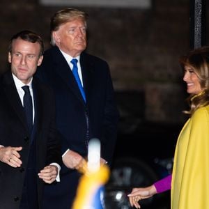 Emmanuel Macron, Donald Trump et Mélania Trump lors d'une réception chez le Premier Ministre Britannique B. Johnson au 10 Downing Street.
Royaume-Uni, Londres, 3 décembre 2019. © Alain Rolland/Imagebuzz/Bestimage