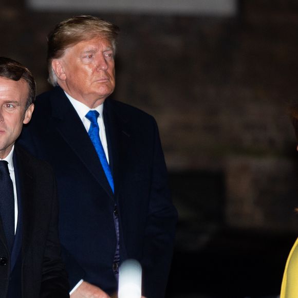 Emmanuel Macron, Donald Trump et Mélania Trump lors d'une réception chez le Premier Ministre Britannique B. Johnson au 10 Downing Street.
Royaume-Uni, Londres, 3 décembre 2019. © Alain Rolland/Imagebuzz/Bestimage