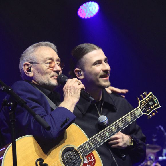 Michael Jones, Pierre Garnier ( gagnant 11ème édition star académie 2024) - Concert "L'Héritage Goldman" au Dôme de Paris le 5 mars 2024. © Philippe Baldini/Bestimage