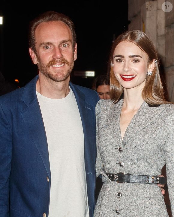 Lily Collins et son mari Charlie McDowell - Arrivées au dîner de lancement de la collection Clash de Cartier au Boros bunker à Berlin le 21 septembre 2021.
