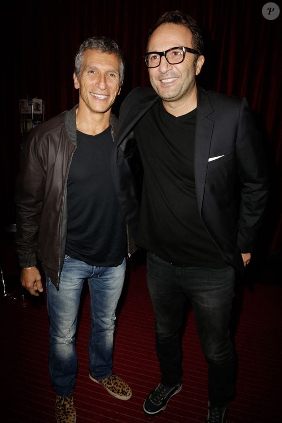 Nagui et Arthur assistent à la première de Spamalot qui s'est tenue à Bobino à Paris, France, le 03 octobre 2013. Photo par Jerome Domine/ABACAPRESS.COM