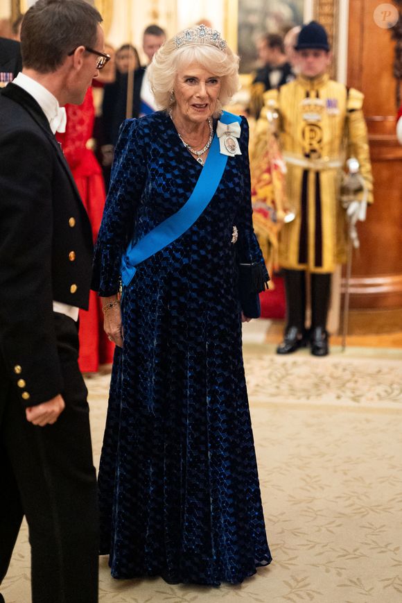 Camilla Parker Bowles, reine consort d'Angleterre - La famille royale britannique lors de la réception du corps diplomatique au palais de Buckingham à Londres, le 19 novembre 2024.