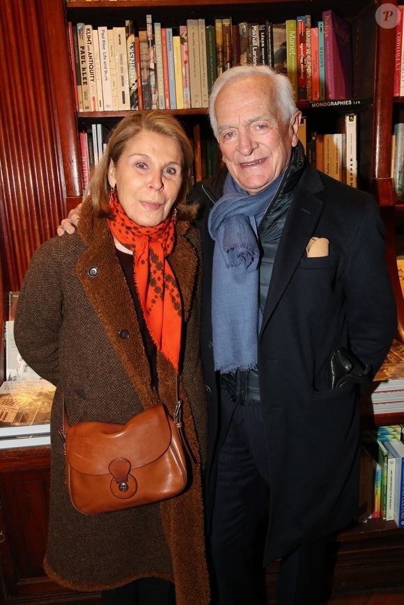 Exclusif - Philippe Labro et sa femme Françoise - La Comtesse Albina du Boisrouvray dédicace son livre "le courage de vivre" à la librairie  Galignani à Paris, France, le 8 Mars 2022. Bertrand Rindoff/Bestimage