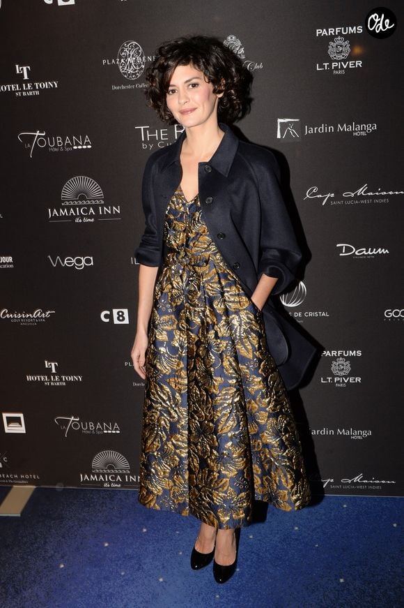 Audrey Tautou au photocall de la 11ème cérémonie des Globes de Cristal au Lido à Paris, le 30 janvier 2017. Crédit Rachid Bellak / Bestimage