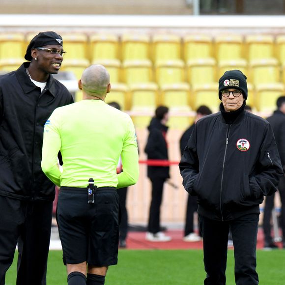 Paul Pogba et la princesse Stéphanie de Monaco durant la sixième édition de la Fight Aids Cup, un match de football caritatif au stade Louis II à Monaco, le 25 janvier 2026© Bruno Bebert / Bestimage