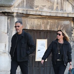 Roschdy Zem et sa compagne Sarah Poniatowski - Obsèques de Nathalie Baye en l'église Saint-Sulpice à Paris le 23 avril 2026. © Dominique Jacovides - Coadic Guirec / Bestimage