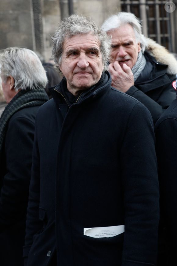 François-Eric Gendron, Gérard Leclerc - Sorties des obsèques de Philippe Tesson en l'église Saint-Germain des-Prés à Paris le 10 février 2023.
© Christophe Clovis / Bestimage