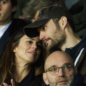 Exclusif - Louis Sarkozy et sa femme Natali Husic   - People en tribunes du match de Ligue 1 Uber Eats "PSG contre Reims" (1-1) au Parc des Princes à Paris le 29 janvier 2023. © Bestimage
