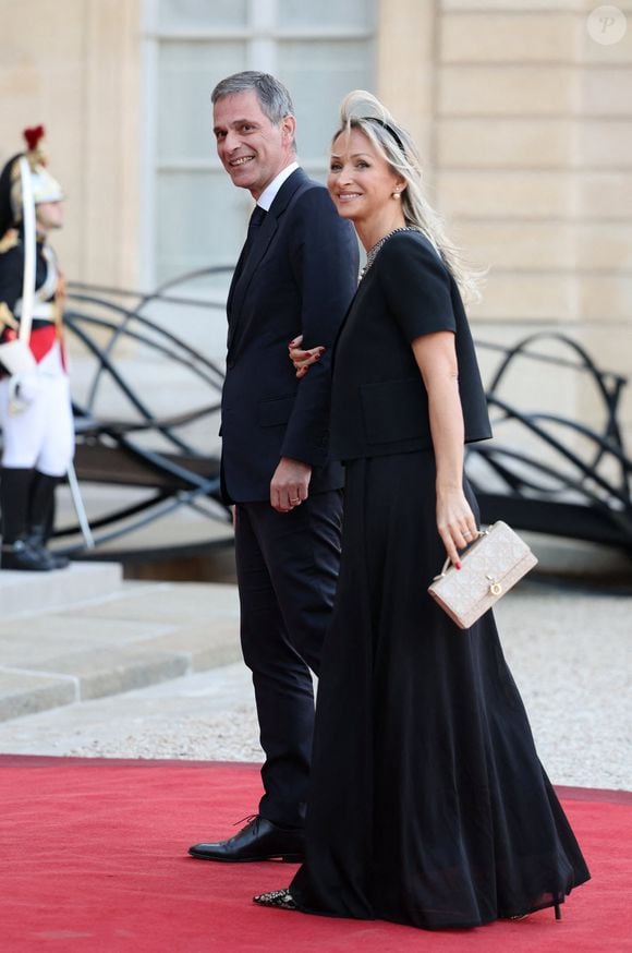 Rodolphe Saadé (Pdg de CMA-CGM) et sa femme Véronique Albertini-Saadé - Arrivées au dîner d'état au palais de l'Elysée à Paris donné en l'honneur du roi et de la reine de Danemark le 31 mars 2025.

© Jacovides / Moreau / Bestimage