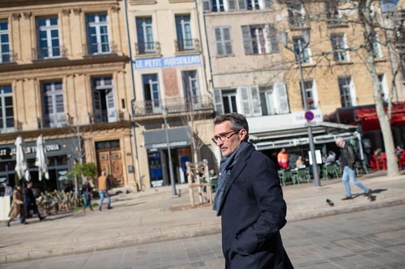 Philippe Palazzi, PDG du groupe Casino, photographié dans sa ville natale d'Aix-en-Provence, en France, le 12 mars 2024. Photo par Renaud Khanh/ABACAPRESS.COM