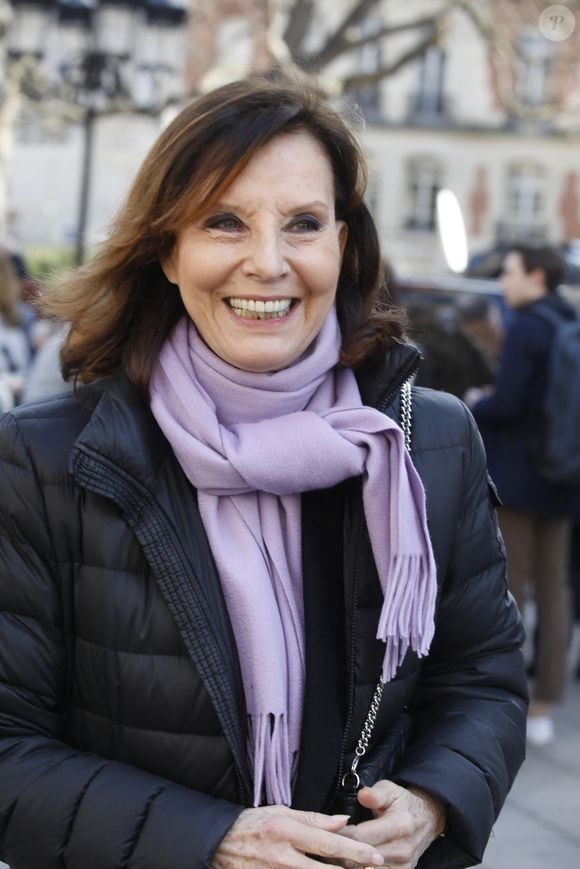 Denise Fabre - Sorties des obsèques de Jean-Pierre Pernaut en la Basilique Sainte-Clotilde à Paris, France, le 9 mars 2022. © Denis Guignebourg/BestImage