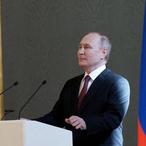 Le président russe Vladimir Poutine rencontre ses agents électoraux au Kremlin à Moscou, Russie, le 20 mars 2024. Photo by Yuri Gripas/ABACAPRESS.COM