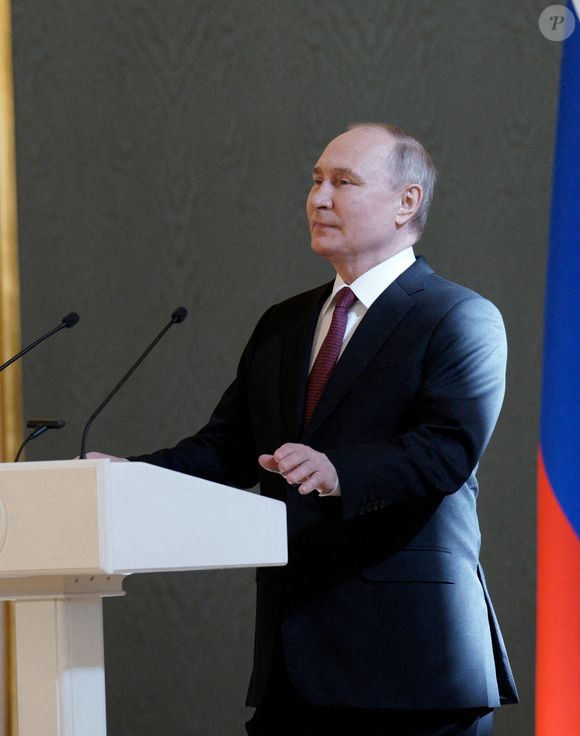 Le président russe Vladimir Poutine rencontre ses agents électoraux au Kremlin à Moscou, Russie, le 20 mars 2024. Photo by Yuri Gripas/ABACAPRESS.COM