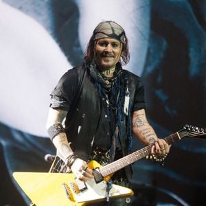 Johnny Depp - Concert du groupe Hollywood Vampires à l'Adidas Arena à Paris le 26 août 2026. © Jasmine Aissaoui / Bestimage