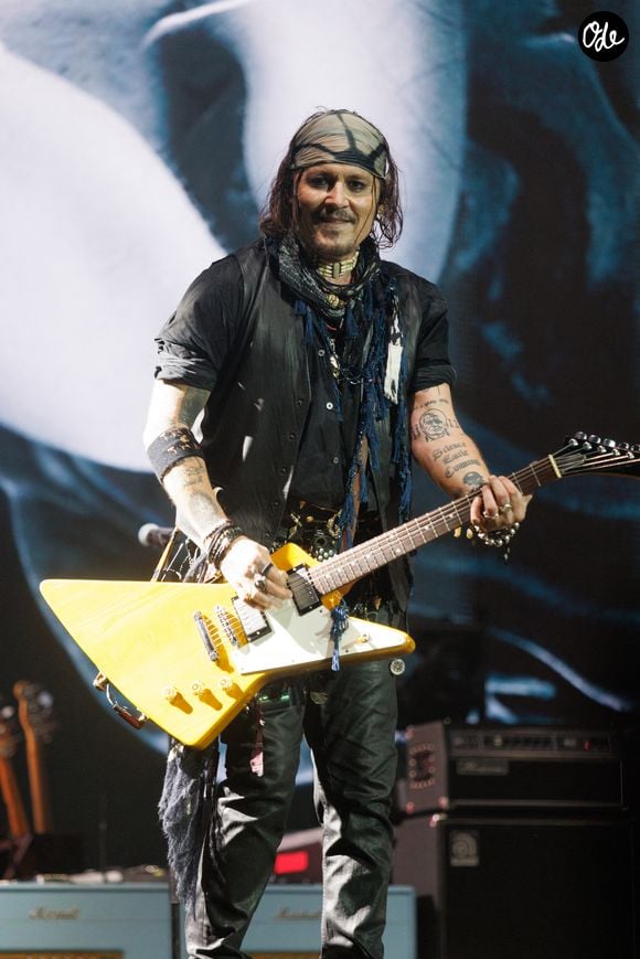 Johnny Depp - Concert du groupe Hollywood Vampires à l'Adidas Arena à Paris le 26 août 2026. © Jasmine Aissaoui / Bestimage