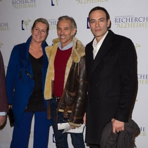 Anthony Delon, Paul Belmondo et Luana Belmondo au gala de charité '2 Generations Chantent Pour La 3eme' au profit de la recherche sur la maladie d'Alzheimer au Playel à Paris, France, le 30 janvier 2017. Photo Nicolas Genin/Abaca
