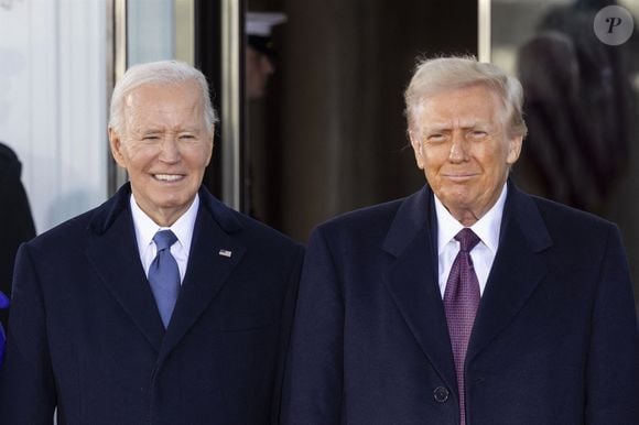Donald Trump et Joe Biden à la Maison Blanche le lundi 20 janvier 2025.