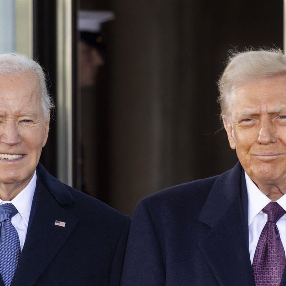 Donald Trump et Joe Biden à la Maison Blanche le lundi 20 janvier 2025.