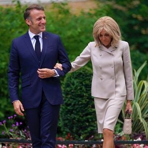 Le président Emmanuel Macron et sa femme Brigitte Macron rencontrent le premier ministre du Royaume Uni et sa femme au 10 Downing Street à Londres le 9 juillet 2025.
©ALPHA AGENCY / BESTIMAGE