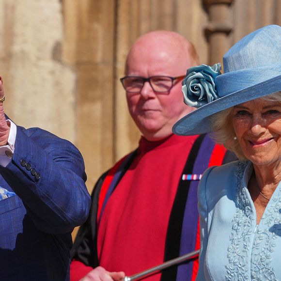 Le roi Charles et Camilla assistent à la messe de Pâques de la famille royale dans la chapelle Saint George de Windsor dans le Berkshire, le 20 avril 2025 

Julien Burton / Bestimage