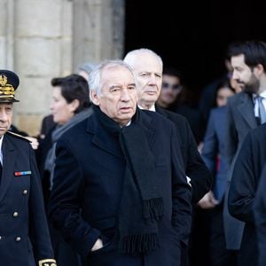 François Bayrou, Premier ministre, - Cérémonie en hommage à l'ancien maire de Bordeaux Nicolas Florian au Palais Rohan - hôtel de ville suivie des obsèques en la cathédrale Saint-André de Bordeaux, France, le 31 janvier 2025. Nicolas Florian, né le 29 mars 1969 à Marmande et mort le 26 janvier 2025 à Bordeaux, était un homme politique français, membre des Républicains. Il a été maire de Bordeaux de 2019 à 2020. © Quentin Salinier/Bestimage