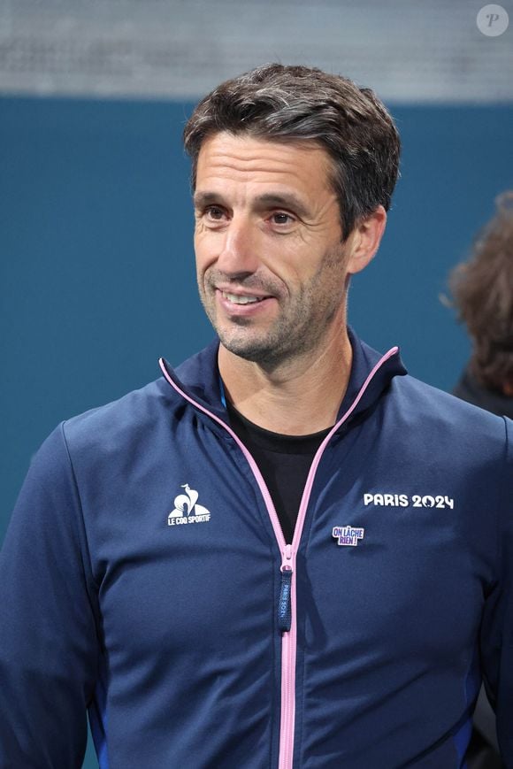 Tony Estanguet (Président du Comité d'Organisation des Jeux Olympiques Paris 2024) - Epreuve de basketball féminin opposant la France au Nigéria (75-54) lors des Jeux Olympiques de Paris 2024 (JO) au Stade Pierre Mauroy à Lille, le 1er août 2024. 
© Laurent Sanson / Panoramic / Bestimage