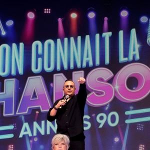 Exclusif - Laurence Boccolini, lors de l'enregistrement de l'émission "On Connait La Chanson Années 90", présentée par L.Boccolini et diffusée le 19 mai 2026 sur W9, à Paris, France, le 8 avril 2026. © Jack Tribeca/Bestimage