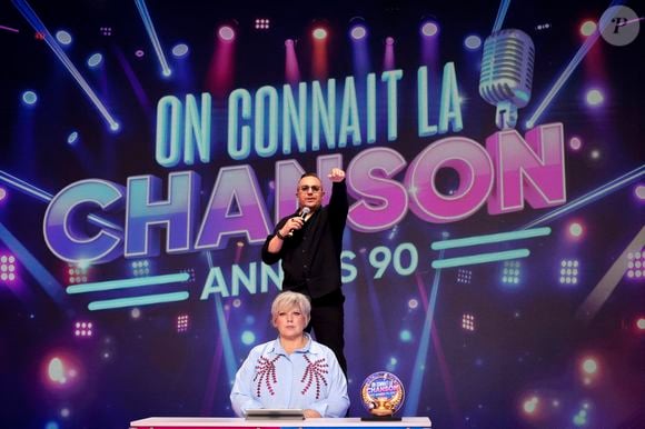 Exclusif - Laurence Boccolini, lors de l'enregistrement de l'émission "On Connait La Chanson Années 90", présentée par L.Boccolini et diffusée le 19 mai 2026 sur W9, à Paris, France, le 8 avril 2026. © Jack Tribeca/Bestimage