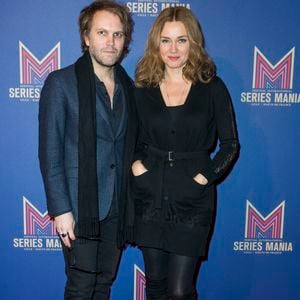 Exclusif - Florian Zeller et sa femme Marine Delterme - Photocall du dîner de gala Séries Mania à l'hôtel Salomon de Rothschild à Paris, France, le 30 janvier 2019. © Olivier Borde/Bestimage