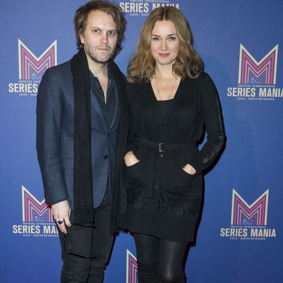 Exclusif - Florian Zeller et sa femme Marine Delterme - Photocall du dîner de gala Séries Mania à l'hôtel Salomon de Rothschild à Paris, France, le 30 janvier 2019. © Olivier Borde/Bestimage