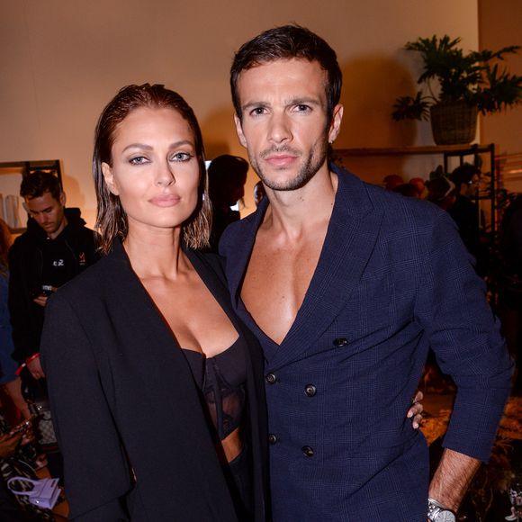 Exclusif - Caroline Receveur et son compagnon Hugo Philip - Les people dans l'espace Experience Immersive réservé aux VIP lors du Etam Live Show 2019 au Stade Roland Garros lors de la fashion week à Paris, le 24 septembre 2019. © Rachid Bellak/Bestimage