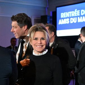 Christian Estrosi, le maire de Nice, accompagné de sa femme la journaliste et chroniqueuse de télé, Laura Tenoudji, a participé à la réunion de rentrée des Amis du Maire organisé dans la salle de spectacle du Palais de la Méditerranée à Nice, le 20 janvier 2023. © Bruno Bebert/Bestimage
