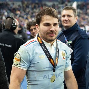 Exclusif - Antoine Dupont lors du match de rugby du Tournoi des Six Nations France contre Angleterre au Stade de France à Saint-Denis le 14 mars 2026.