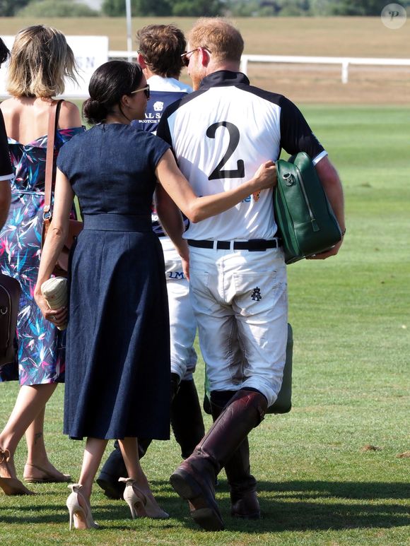 Le prince Harry et Meghan Markle à la Coupe ISP Hanz de Sentebale à Windsor au Royaume-Uni, le 26 juillet 2018.

Photo : Agence / Bestimage