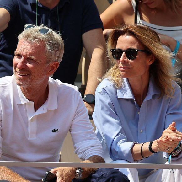 Denis Brogniart, Hortense Brogniart dans les tribunes lors des Internationaux de France Roland Garros 2023 le 06 juin 2023 à Paris, France. Photo Nasser Berzane/Abaca