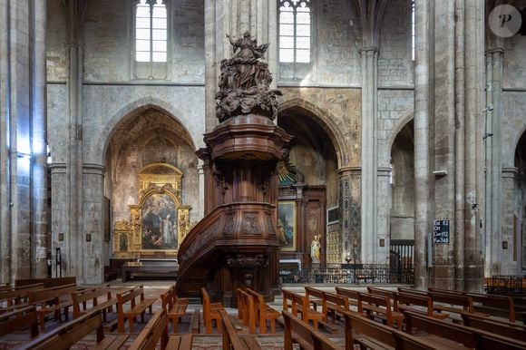 Vue intérieure de la basilique Sainte-Marie-Madeleine, troisième tombeau de la chrétienté contenant les reliques de Marie-Madeleine, apôtre du Christ à Saint-Maximin-la-Sainte-Baume, France le 02 février 2025. Photo par Laurent Coust/ABACAPRESS.COM