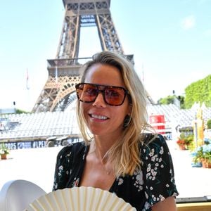 Exclusif - Table Joone: Tiphaine Auzière à l’espace VIP au Longines Paris Eiffel Jumping au pied de la Tour Eiffel sur le Champ-de-Mars à Paris, France, le 21 juin 2025. © Perusseau-Veeren/Bestimage