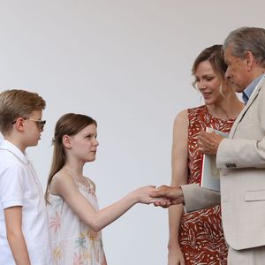 La princesse Charlène de Monaco et le prince Jacques et la princesse Gabriella - Cérémonie d'ouverture de la 6ème édition des Rencontres des Sites Historiques Grimaldi de Monaco, et remise des Trophées aux Officiels le 14 juin 2025.
© Caudia Albuquerque / Bestimage