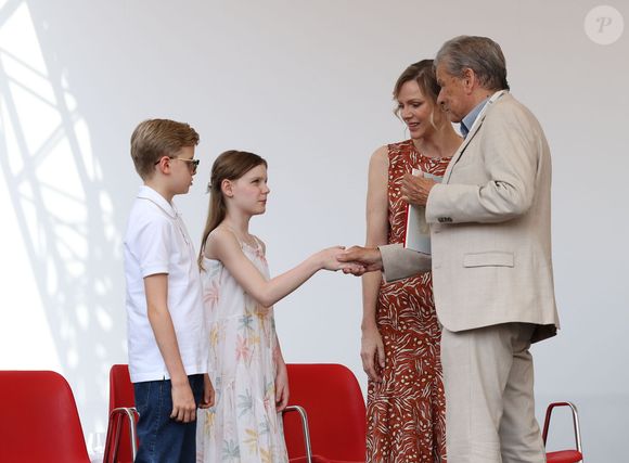 La princesse Charlène de Monaco et le prince Jacques et la princesse Gabriella - Cérémonie d'ouverture de la 6ème édition des Rencontres des Sites Historiques Grimaldi de Monaco, et remise des Trophées aux Officiels le 14 juin 2025.
© Caudia Albuquerque / Bestimage