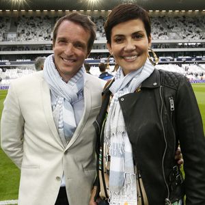 Stephane Rotenberg et Cristina Cordula lors du match de football de la Première Ligue française, Girondins de Bordeaux (FCGB) Vs Montpellier HSC au Nouveau Stade à Bordeaux, sud-ouest de la France le 23 mai 2015. Bordeaux s'est imposé 2-1. Photo par Patrick Bernard/ABACAPRESS.COM