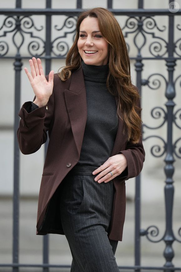 Catherine (Kate) Middleton, princesse de Galles, lance un nouveau projet de la "Royal Foundation Centre for Early Childhood" visant à soutenir les jeunes enfants dans le développement de compétences sociales à Londres, Royaume Uni, le 4 février 2025. © Julien Burton/Bestimage