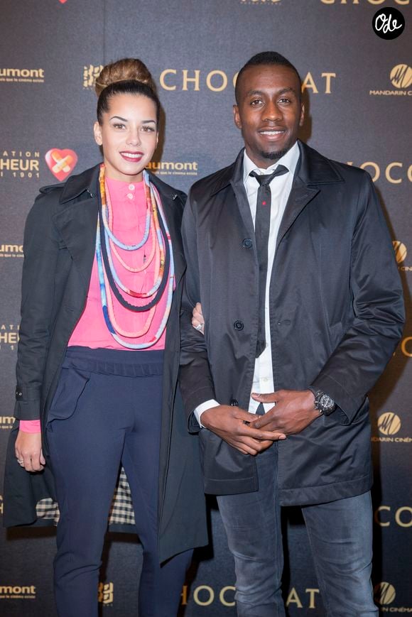 Blaise Matuidi et sa compagne Isabelle - Avant-première du film "Chocolat" au Gaumont Champs-Elysées Marignan à Paris, le 1er février 2016. © Olivier Borde/Bestimage